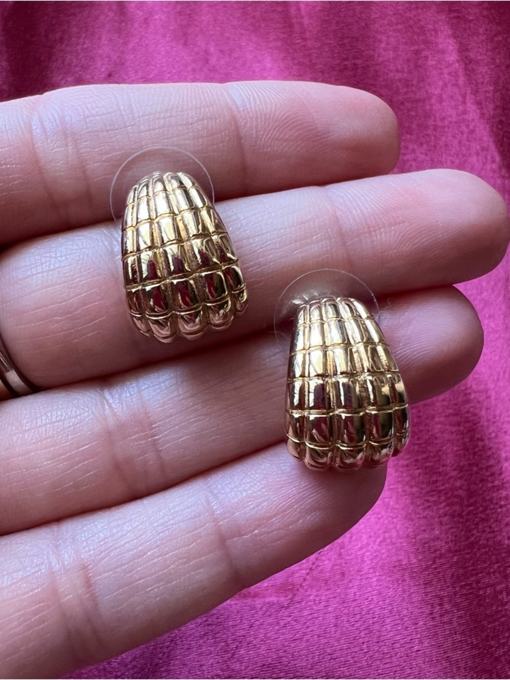 Avon Gold Textured Earrings - Classic Women
